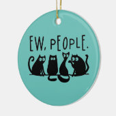 Jonge mensen Funny Meowy Black Cats Keramisch Ornament (Links)