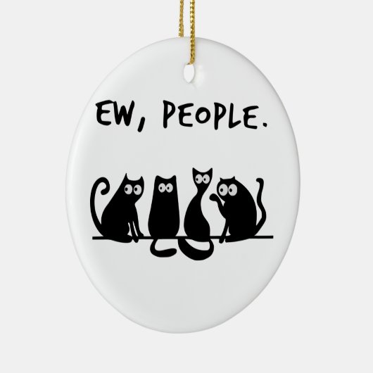 Jonge mensen Funny Meowy Black Cats Keramisch Ornament (Rechts)