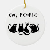 Jonge mensen Funny Meowy Black Cats Keramisch Ornament (Voorkant)