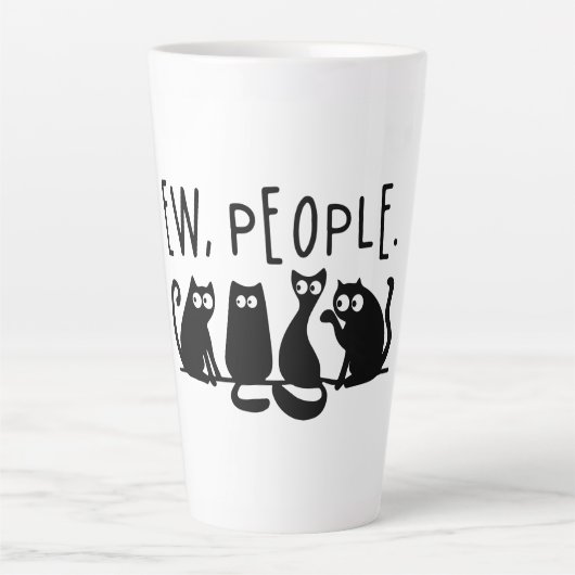 Jonge mensen Funny Meowy Black Cats Latte Mok (Voorkant)