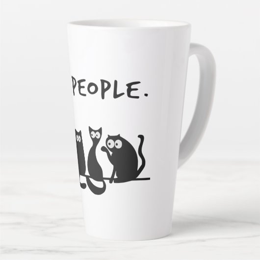 Jonge mensen Funny Meowy Black Cats Latte Mok (Rechterhoek)