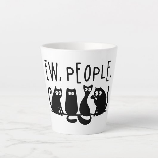 Jonge mensen Funny Meowy Black Cats Latte Mok (Voorkant)