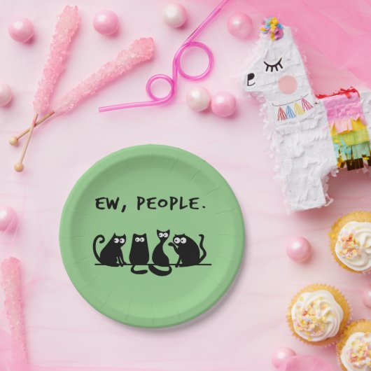 Jonge mensen Funny Meowy Black Cats Papieren Bordje (Feest)