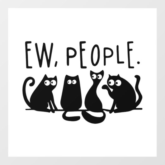 Jonge mensen Funny Meowy Black Cats Raamsticker (Vel)