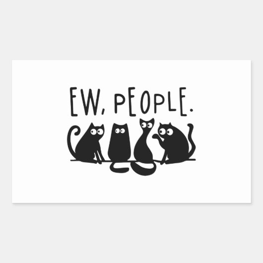 Jonge mensen Funny Meowy Black Cats Rechthoekige Sticker (Voorkant)