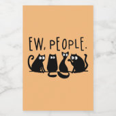 Jonge mensen Funny Meowy Black Cats Voedselcontainer Etiket (Enkel label)