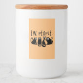 Jonge mensen Funny Meowy Black Cats Voedselcontainer Etiket (Voorkant)