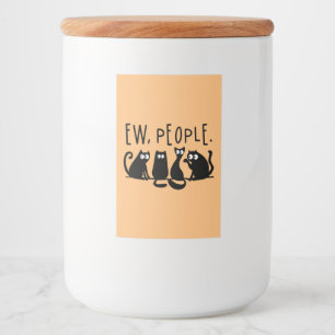 Jonge mensen Funny Meowy Black Cats Voedselcontainer Etiket