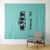 Jonge mensen Funny Meowy Black Cats Wandkleed (In Situ (horizontaal))