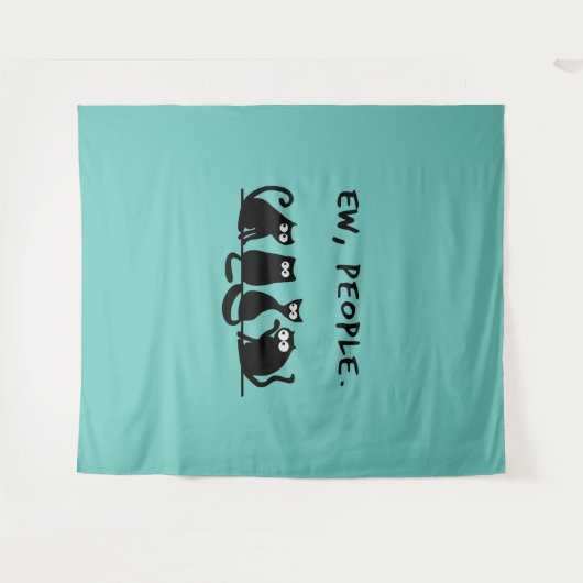 Jonge mensen Funny Meowy Black Cats Wandkleed (Voorkant (horizontaal))