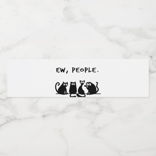 Jonge mensen Funny Meowy Black Cats Waterfles Etiket (Enkel label)