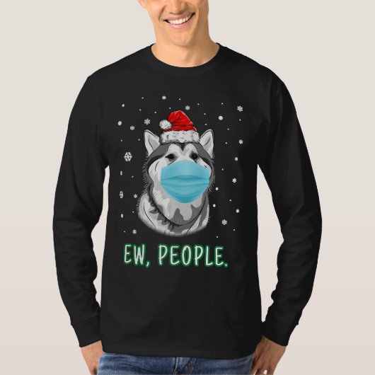 Jonge mensen kerstman met een hond die een masker  t-shirt (Voorkant)