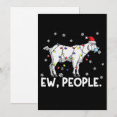 Jonge mensen krijgen cadeautjes voor schamele geit feestdagenkaart (Voorkant / Achterkant)