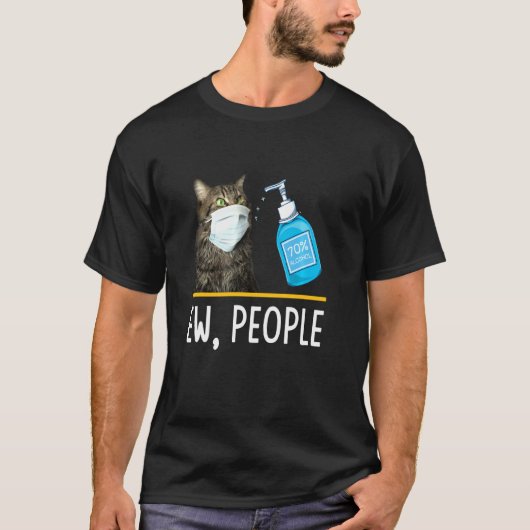 Jonge mensen met een kat-gezichtsmasker Stamkatten T-shirt (Voorkant)