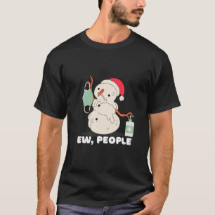 Jonge mensen, Snowman melten, Facemask en T-shirt