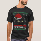 Jonge mensen Zwarte kat Oogzalig kerstkerstKat C T-shirt (Voorkant)