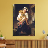 Jonge moeder die haar kind bezoekt canvas afdruk (Insitu (Woonkamer))