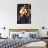 Jonge moeder die haar kind bezoekt canvas afdruk (Insitu (Slaapkamer))