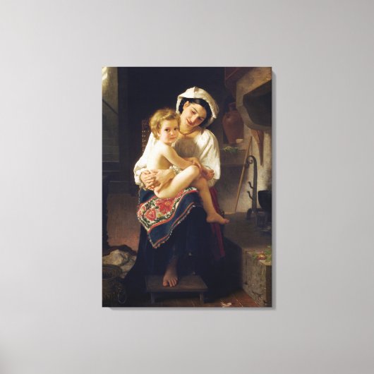 Jonge moeder die haar kind bezoekt canvas afdruk (Voorkant)