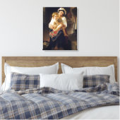 Jonge moeder die haar kind bezoekt canvas afdruk (Insitu (Slaapkamer))