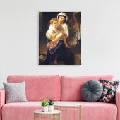 Jonge moeder die haar kind bezoekt canvas afdruk (Insitu (Woonkamer))