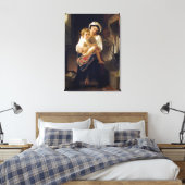 Jonge moeder die haar kind bezoekt canvas afdruk (Insitu (Slaapkamer))