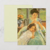 Jonge moeder die naait door Mary Cassatt (Voorkant / Achterkant)