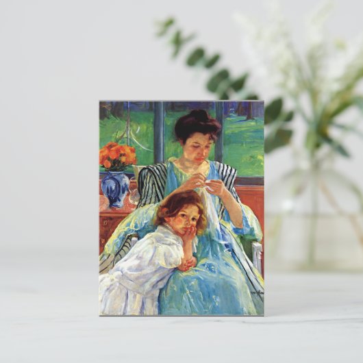 Jonge Moeder,  kunstschilderkunst Briefkaart (Staand voorkant)