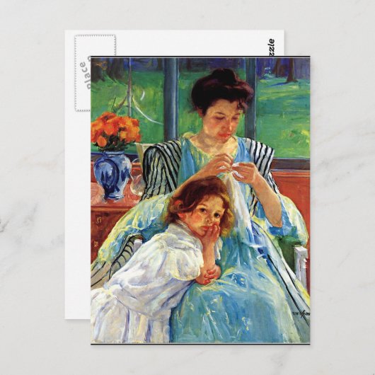 Jonge Moeder,  kunstschilderkunst Briefkaart (Voorkant / Achterkant)