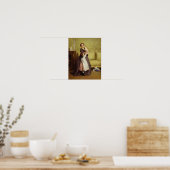 Jonge moeder met haar kinderen in een salon poster (Keuken)