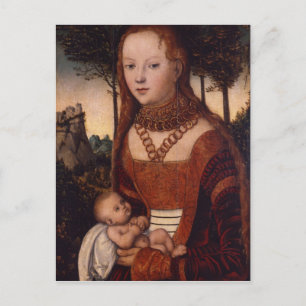 Jonge moeder met kind briefkaart
