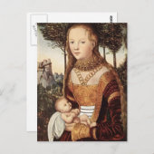 Jonge moeder met kind van Lucas Cranach de Ouder Briefkaart (Voorkant / Achterkant)