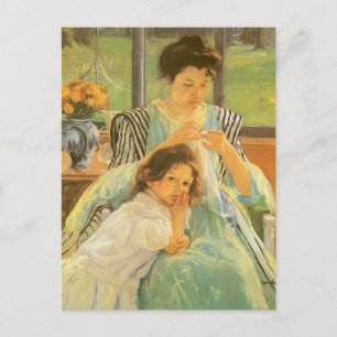 Jonge moeder naai door Mary Cassatt,  kunst Briefkaart