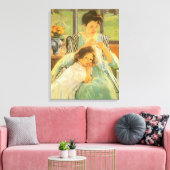 Jonge moeder naai door Mary Cassatt,  kunst Canvas Afdruk (Insitu (Woonkamer))