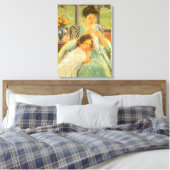 Jonge moeder naai door Mary Cassatt,  kunst Canvas Afdruk (Insitu (Slaapkamer))