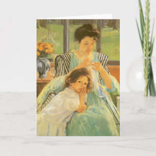 Jonge moeder naai door Mary Cassatt,  kunst Kaart