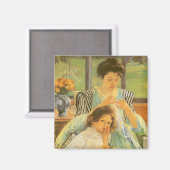 Jonge moeder naai door Mary Cassatt,  kunst Magneet (Voorkant / Achterkant)
