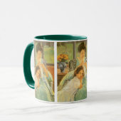 Jonge moeder naai door Mary Cassatt,  kunst Mok (Voorkant links)