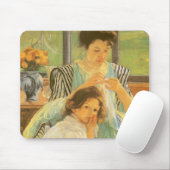 Jonge moeder naai door Mary Cassatt, kunst Muismat (Met muis)