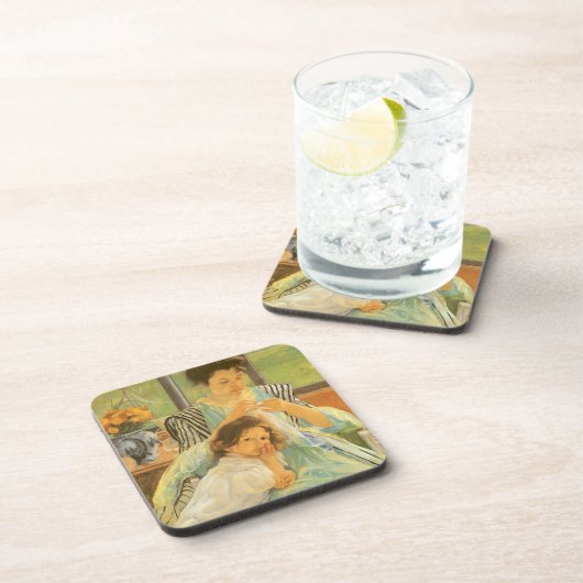 Jonge moeder naai door Mary Cassatt,  kunst Onderzetter (Rechterzijde)