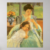 Jonge moeder naai door Mary Cassatt, kunst Poster (Voorkant)