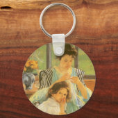 Jonge moeder naai door Mary Cassatt, kunst Sleutelhanger (Voorkant)