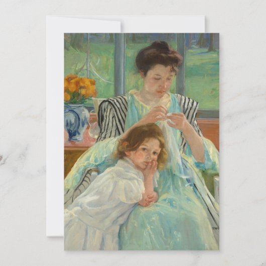 Jonge moeder naaien | Mary Cassatt (Voorkant)