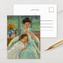 Jonge moeder naaien | Mary Cassatt Briefkaart