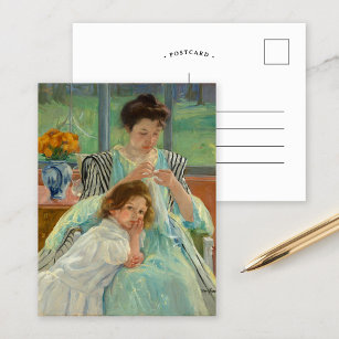 Jonge moeder naaien   Mary Cassatt Briefkaart