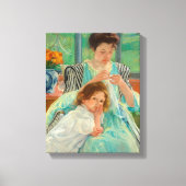 Jonge moeder naaien | Mary Cassatt Canvas Afdruk (Voorkant)