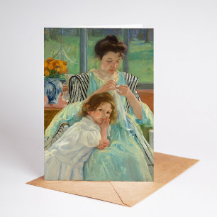 Jonge moeder naaien   Mary Cassatt Kaart