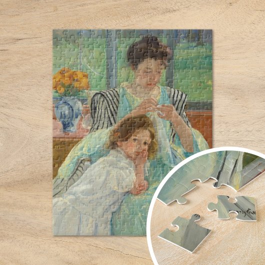 Jonge moeder naaien | Mary Cassatt Legpuzzel