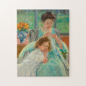Jonge moeder naaien | Mary Cassatt Legpuzzel (Verticaal)