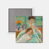 Jonge moeder naaien | Mary Cassatt Magneet (Voorkant / Achterkant)